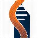 Abstract icon of DNA and a muscle fiber.